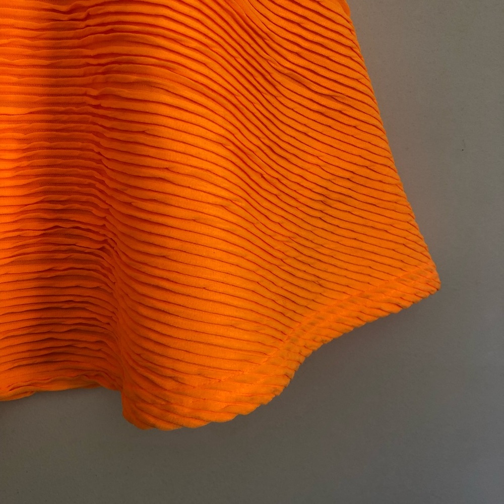 NWT Topshop neon orange mini skater skirt 6 - Picture 3 of 7